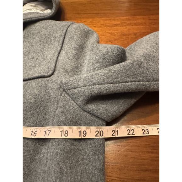 Size 14 Brooks Brothers Red Fleece Gray Toggle Coat Hooded Wool - Picture 8 of 16